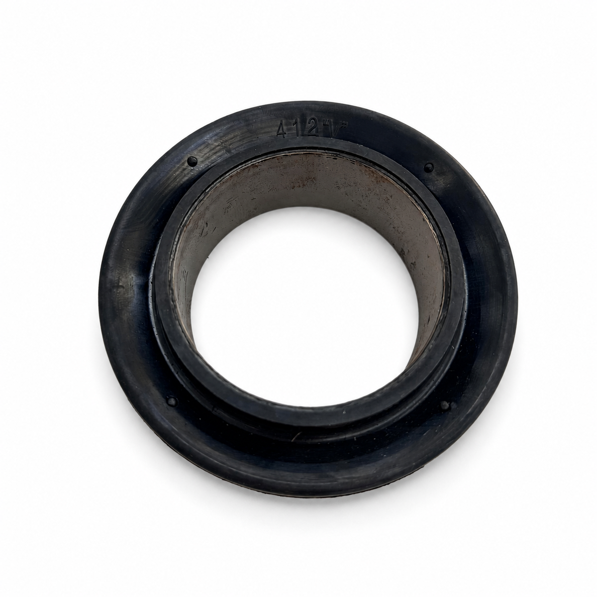 4-1/2 inch Type V casing swab cup with black molded rubber body and metal inner sleeve