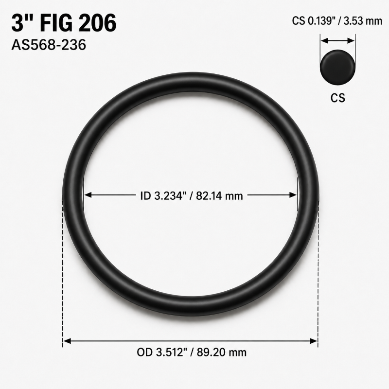 AS568-236 O-Ring / Sealing Ring for 3" FIG 206