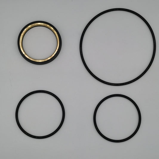 2 in x 2 in plug valve soft-kit seal components arranged on a light background.