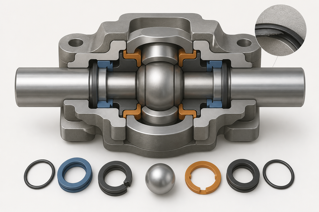 Generic swivel joint cutaway with sealing and rotating interface regions