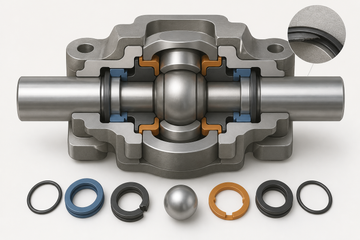 Generic swivel joint cutaway with sealing and rotating interface regions