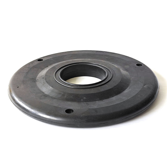 9 inch flat pipe wiper with a visible center ring on a white background