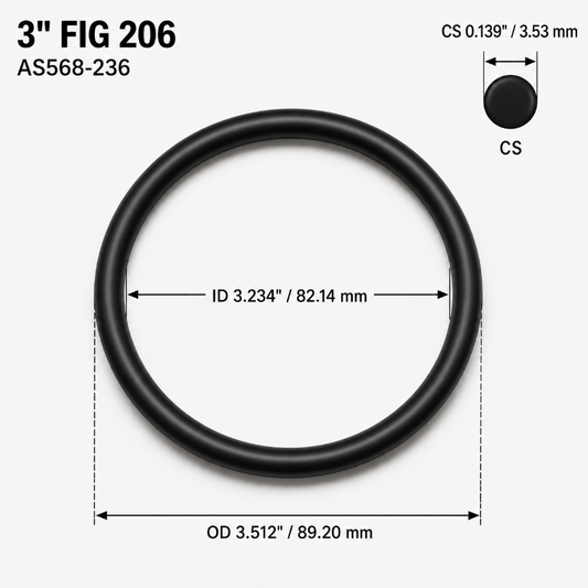 AS568-236 O-Ring / Sealing Ring for 3" FIG 206
