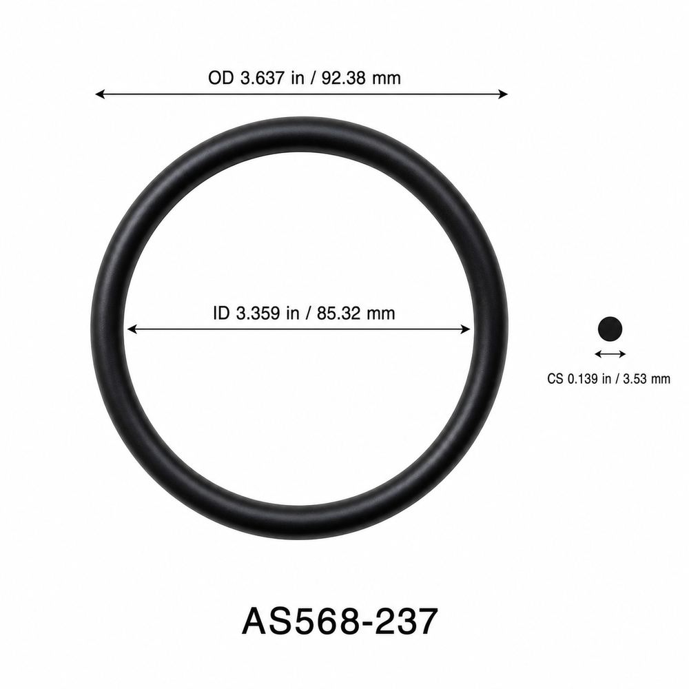 AS568-237 O-Ring – 3.359 in ID × 0.139 in CS – dimensional diagram showing ID, OD and cross-section