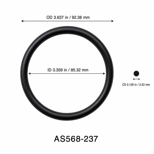 AS568-237 O-Ring – 3.359 in ID × 0.139 in CS – dimensional diagram showing ID, OD and cross-section
