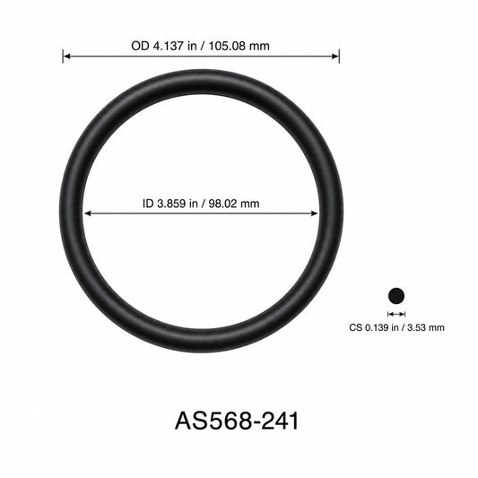 AS568-241 O-Ring – 3.859 in ID × 0.139 in CS – dimensional diagram showing ID, OD and cross-section