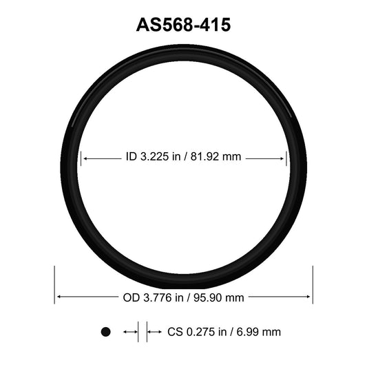AS568-415 O-Ring – 3.225 in ID × 0.275 in CS – dimensional diagram showing ID, OD and cross-section