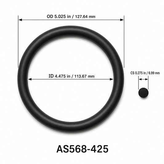 AS568-425 O-Ring – 4.475 in ID × 0.275 in CS – dimensional diagram showing ID, OD and cross-section