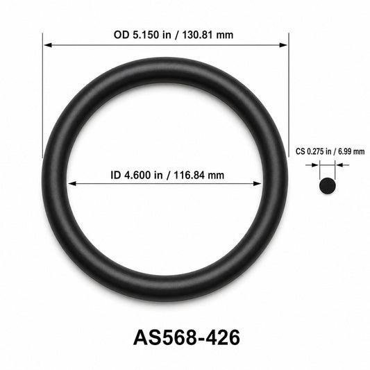 AS568-426 O-Ring – 4.600 in ID × 0.275 in CS – dimensional diagram showing ID, OD and cross-section