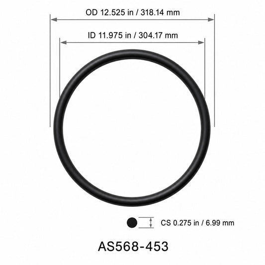 AS568-453 O-Ring – 11.975 in ID × 0.275 in CS – dimensional diagram showing ID, OD and cross-section