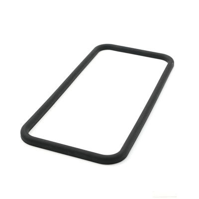 Black molded rectangular rubber seal with rounded corners and a continuous closed-loop profile