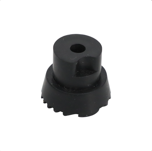 Molded rubber foot with central mounting hole