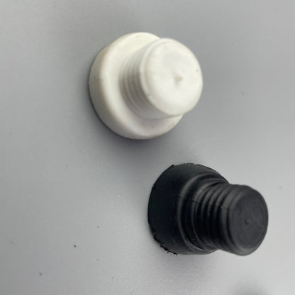 Molded rubber stoppers with stepped profiles