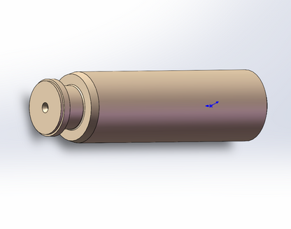 CAD model of a frac pump plunger with a stepped cylindrical end