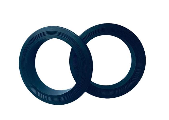 Two black concentric hammer union lip seals, 2 in representative sample