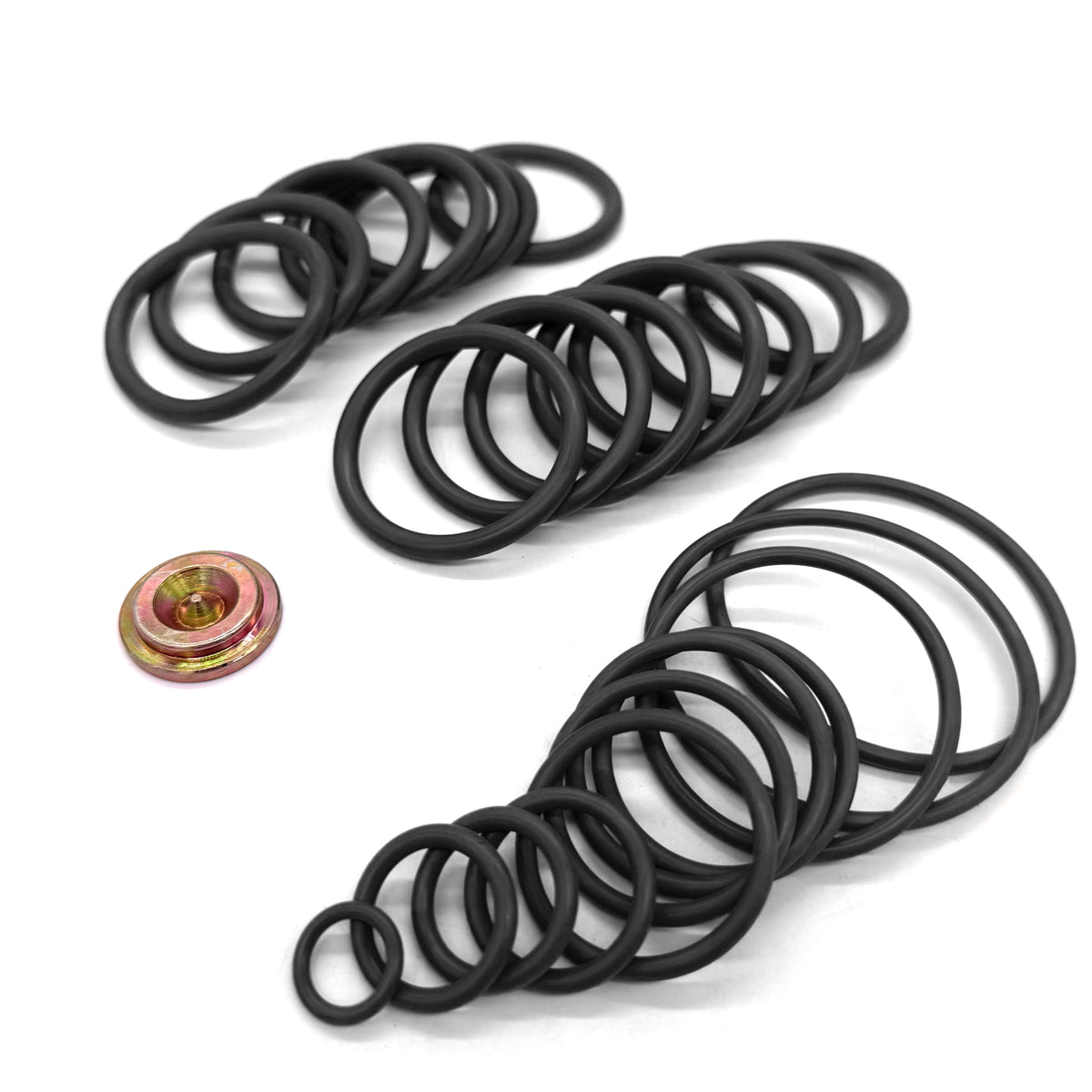 Royal Way #10 BP3.SEC redress kit molded seal rings and brass component arranged for identification