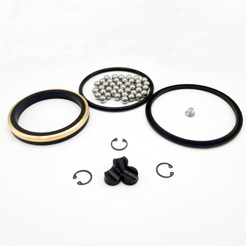 3 inch Wide Style swivel joint repair kit components arranged on a white background