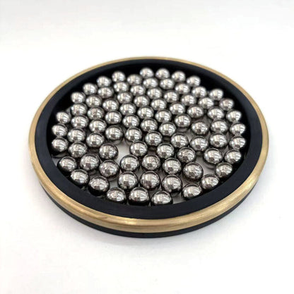 Close-up of steel balls and surrounding ring for a 4 in 15K FlowValve-style swivel joint repair kit