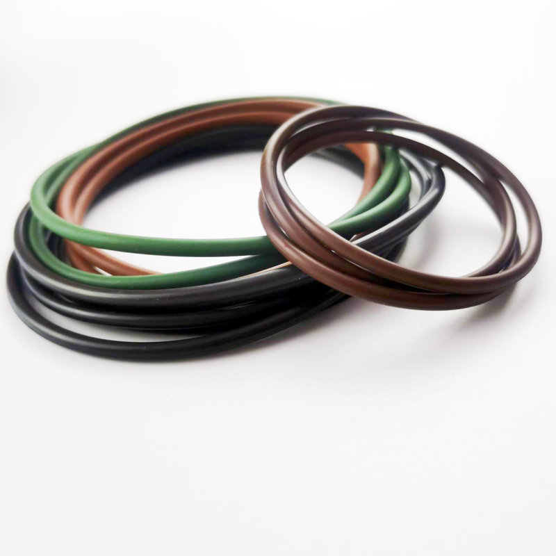 Assorted rubber O-rings in multiple colors and sizes