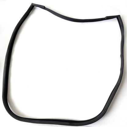 Black molded rubber frame gasket with a large contoured opening