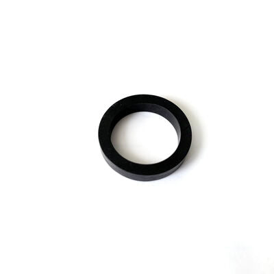 Black molded circular seal ring with a sloped outer profile