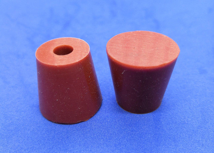 Conical rubber stoppers in solid and one-hole configurations