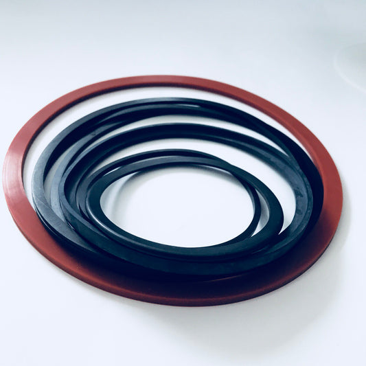 Molded rubber gaskets in multiple ring profiles