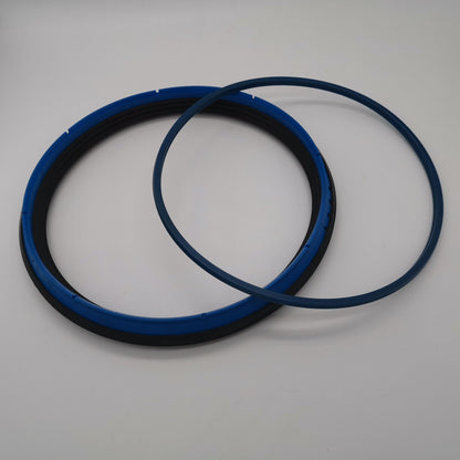 Blue and black hydraulic seal assembly shown with a separate narrow blue ring