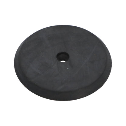 Large molded black rubber washer with a central mounting hole