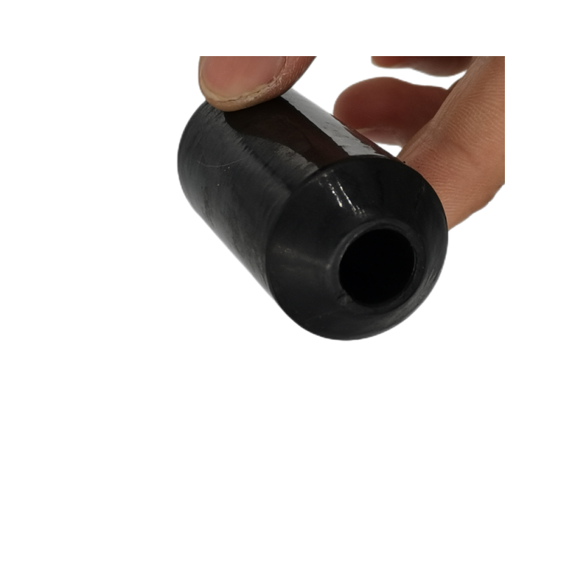 Molded rubber bushing with stepped profile and center bore