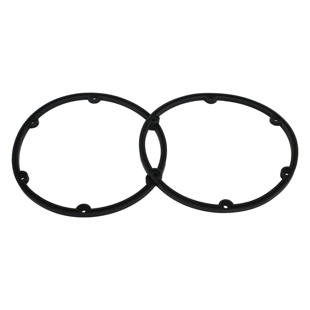 Two black circular rings with inward-facing mounting tabs