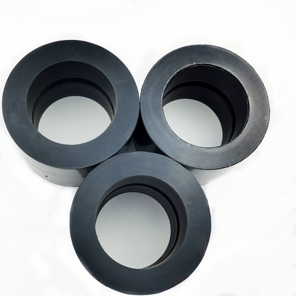 Molded rubber packer element set with stepped inner profiles
