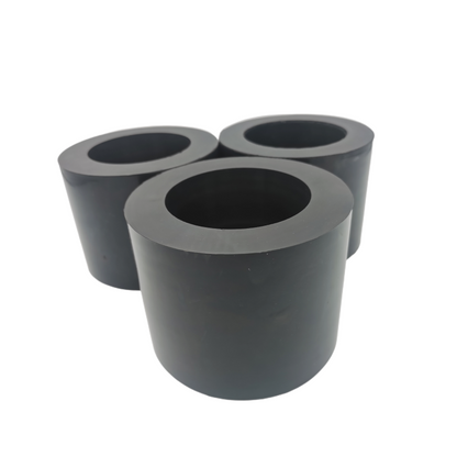 Molded rubber bushing set with conical outer profiles and center bores