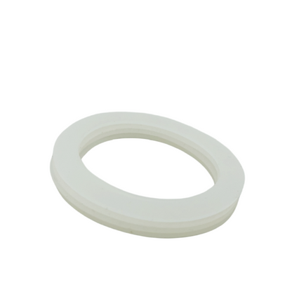 White molded washer ring with a stepped outer profile
