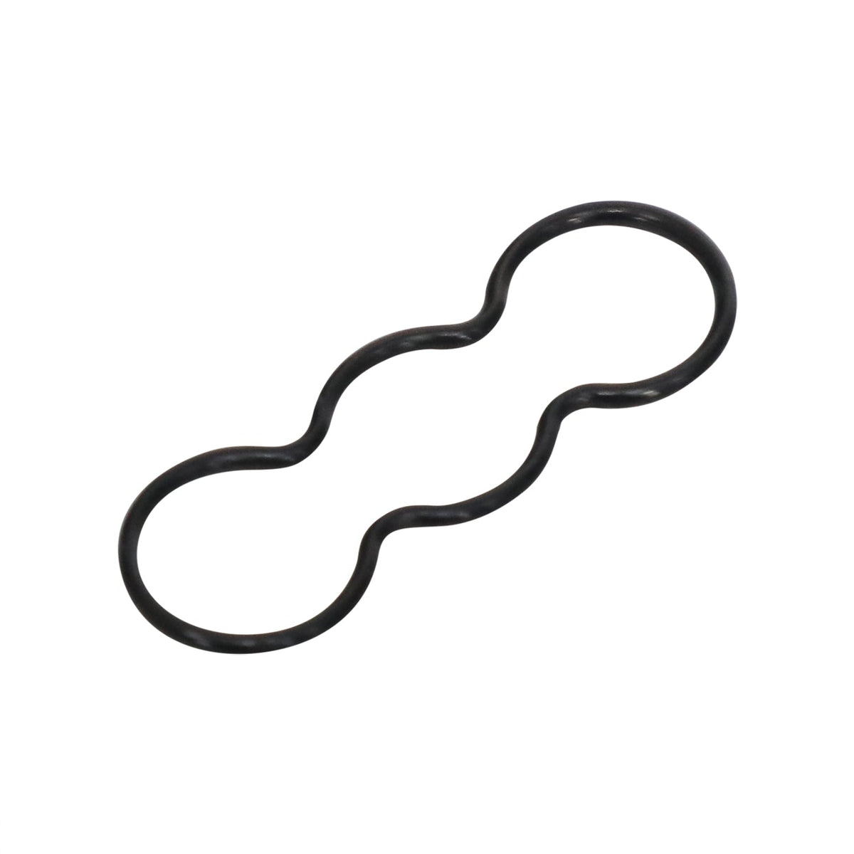 Black continuous three-lobed rubber gasket with a round section