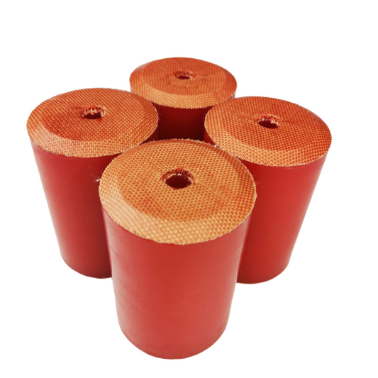 Fabric-faced molded rubber cylinders with center bores