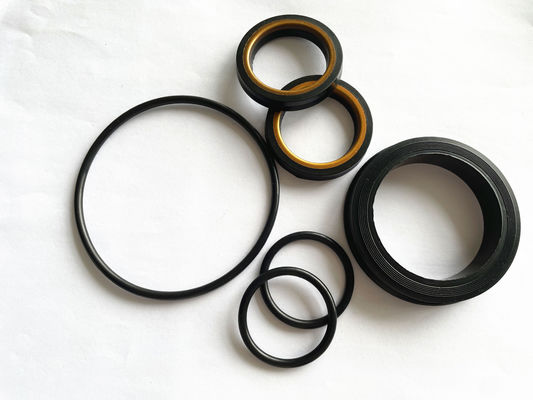 Black sealing rings and O-rings with two gold-colored ring inserts