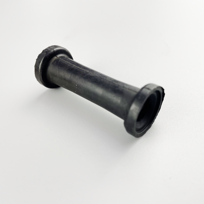 Long hollow molded rubber sleeve with flanged end profiles