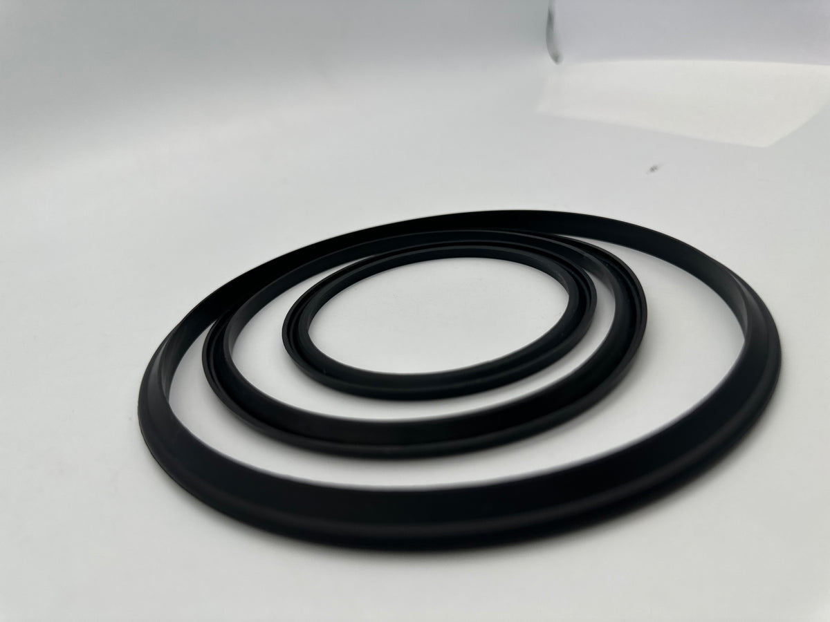 Black molded rubber dust seal rings in multiple profiles