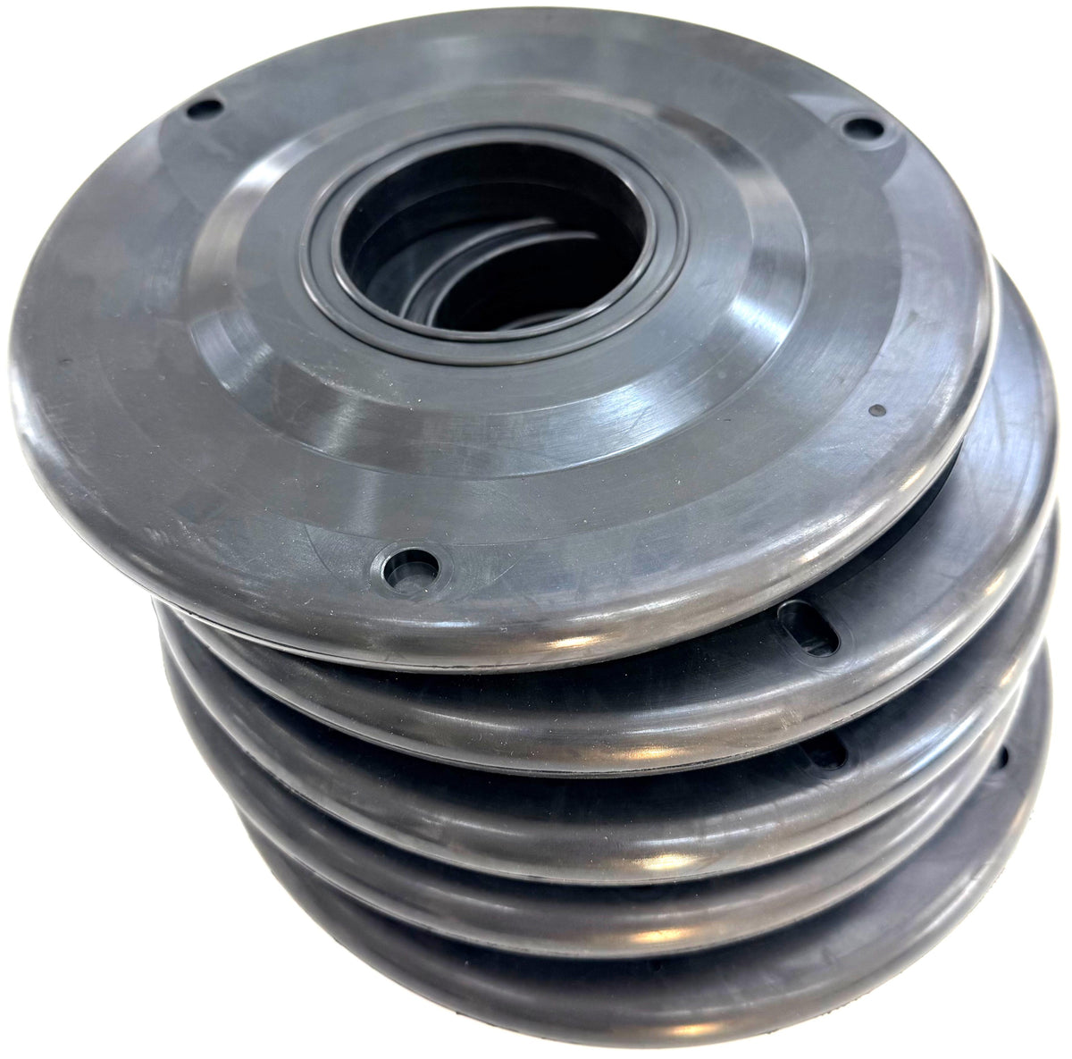 Royal Way nine-inch pipe wiper rubber close detail showing raised center ring and mounting holes