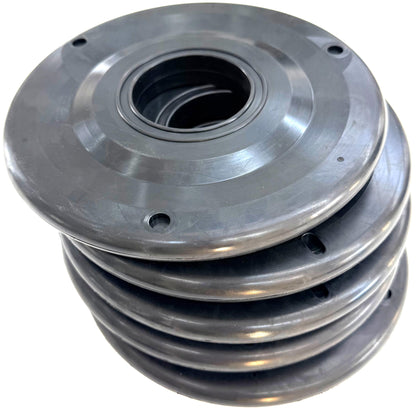 Royal Way nine-inch pipe wiper rubber close detail showing raised center ring and mounting holes