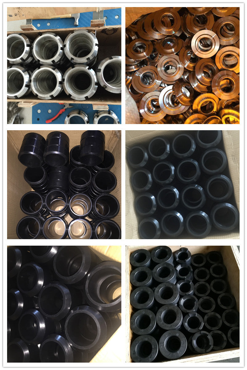 Collage of ring-shaped and cylindrical packing components in several profiles