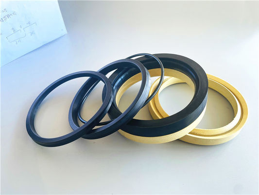 Black plunger pump wiper seals shown with beige soft packing rings