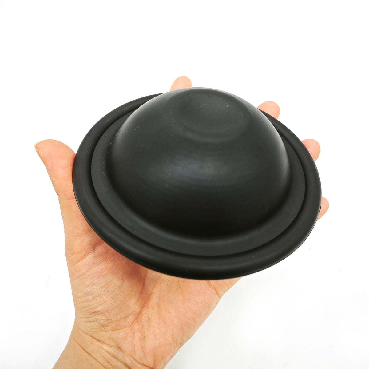 Royal Way molded pump diaphragm shown with raised dome and outer sealing rim