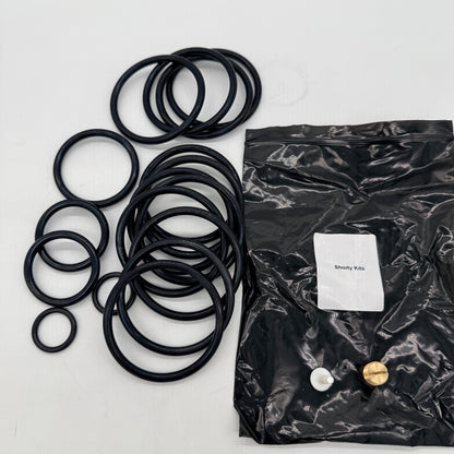 Shorty kit rubber components including O-rings and molded plugs