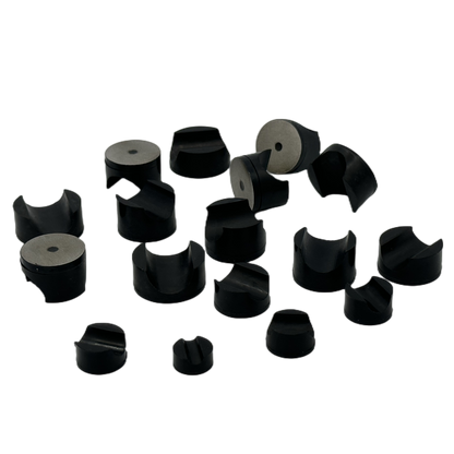 Royal Way company — molded rubber ball and retaining plugs