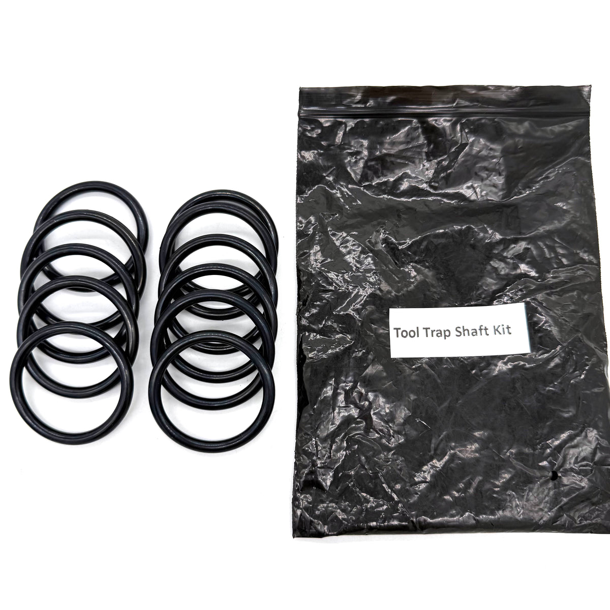 Tool Trap Shaft redress-kit seal rings beside a labeled bag on a white background